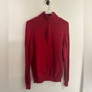 Medium red Tommy Hilfiger quarter zip sweater